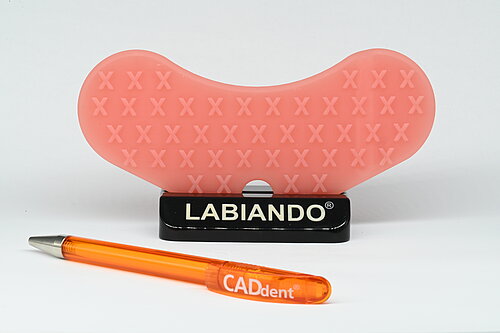 Labiando Lippenrainer im Verhältnis zu einem Stift
