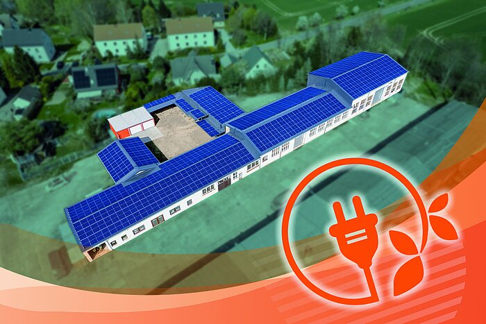 Luftaufnahme der Solarflächen von CADdent