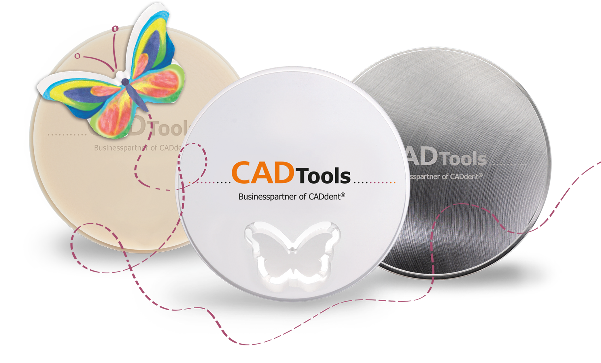 CADtools material variety from zirconia to titanium and PMMA